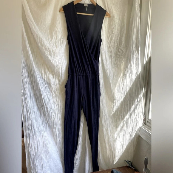 bobi Indigo Sleeveless Crossover Jumpsuit, S - Picture 2 of 7